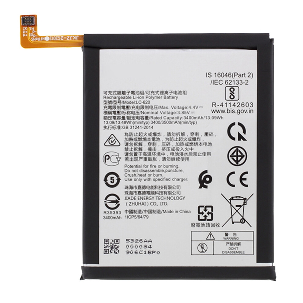 For Nokia 6.2 Ta-1198/7.2 Ta-1200 Ta-1196 3.85V 3400Mah Li-Ion Polymer Battery Part (Encode: Lc-620) (Without Logo) 6914270020870