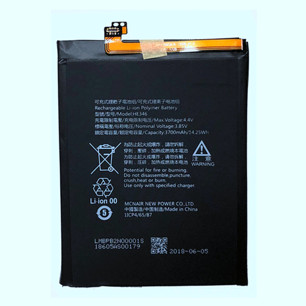 For Nokia 7 Plus 3.85V 3700Mah Li-Ion Polymer Battery Replacement Part (He346) (Without Logo) 6914277415990