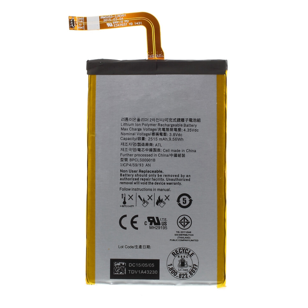 For Blackberry Q20 3.80V 2515Mah Li-Ion Polymer Battery Assembly Part (Encode: Bpcls00001b) (Without Logo) 6914273052977