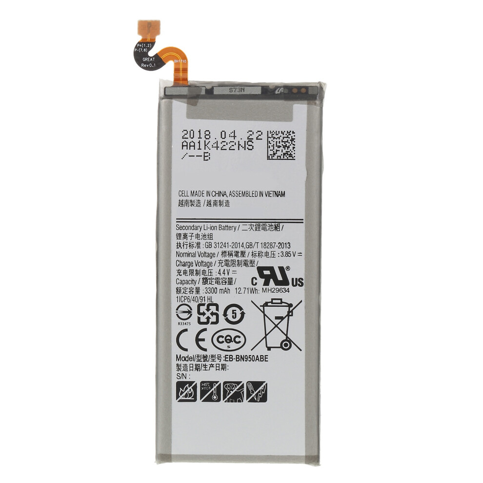 For Samsung Galaxy Note 8 3.85V 3300Mah Rechargeable Li-Ion Polymer Battery Replacement Part (Encode: Eb-Bn950abe) (Without Logo) 6914271588430