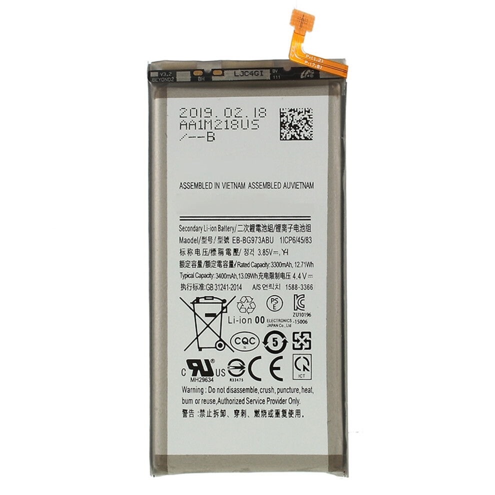 For Samsung Galaxy S10 3.85V 3300 Mah Rechargeable Li-Ion Battery Replacement Part (Encode: Eb-Bg973abu) (Without Logo) 6914272640557