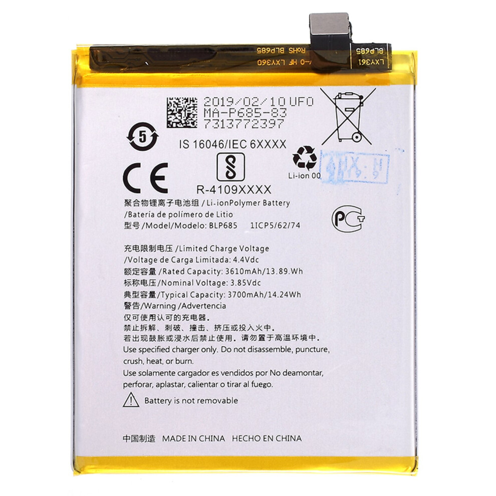 For Oneplus 6T 3.85V 3610Mah Li-Ion Polymer Battery Replacement Part (Encode: Blp685) (Without Logo) 6914275240150