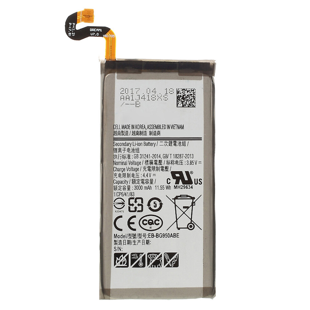 For Samsung Galaxy S8 3.85V 3000Mah Li-Ion Battery Replacement Part (Encode: Eb-Bg950abe) (Without Logo) 6914272974348