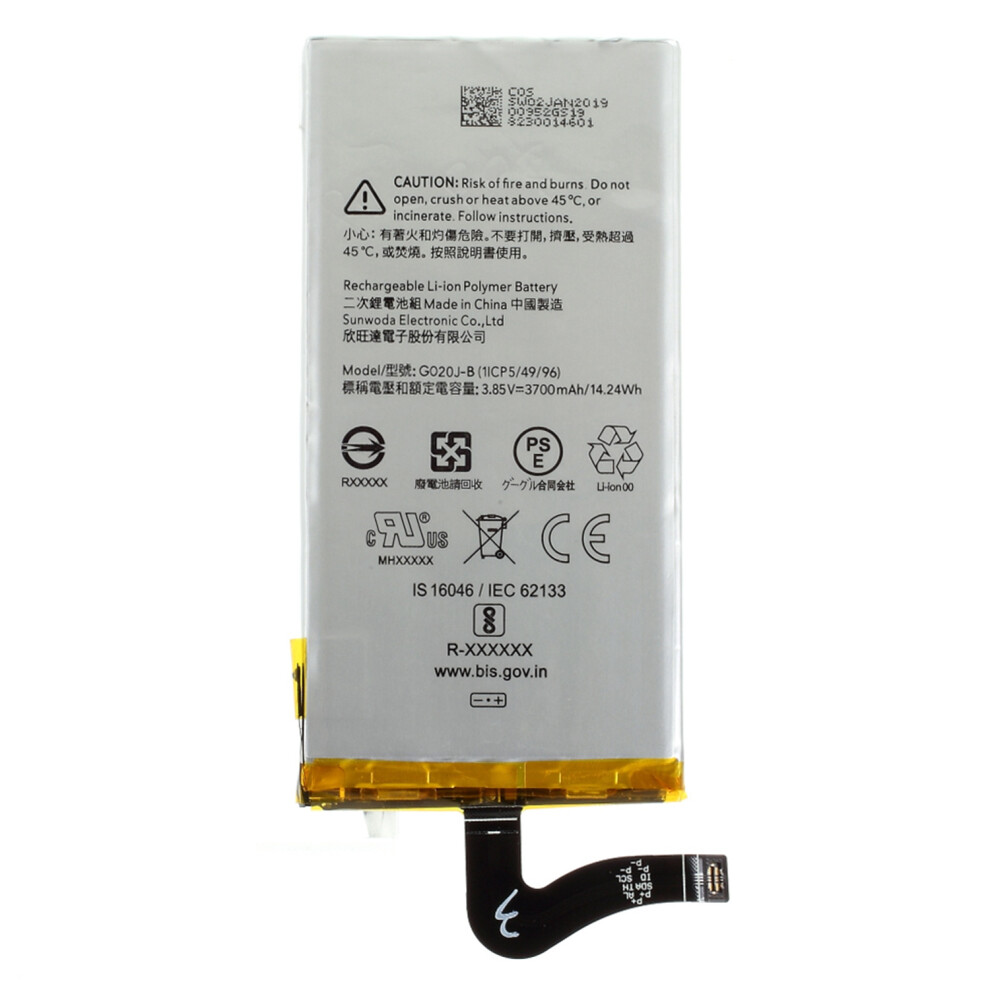 For Google Pixel 4 Xl 3.85V 3700Mah Li-Ion Polymer Battery Replacement Part (Encode: G020j-B) (Without Logo) 6914271018357