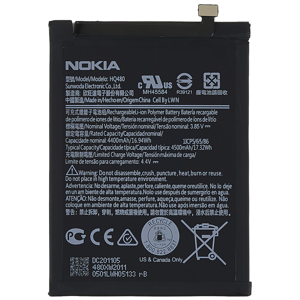 For Nokia 8.3 5G 3.85V 4400Mah Li-Ion Polymer Battery Replacement Part (Encode: Hq480) 6914270552104