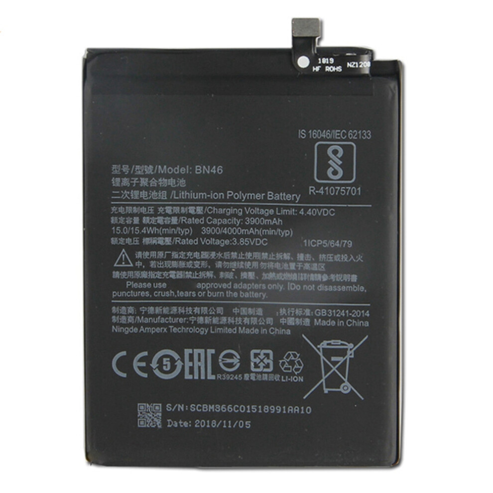 3.85V 3900Mah Battery For Xiaomi Redmi 7/Note 8/Note 8T/Note 6 Pro (Bn46) 6914274105627