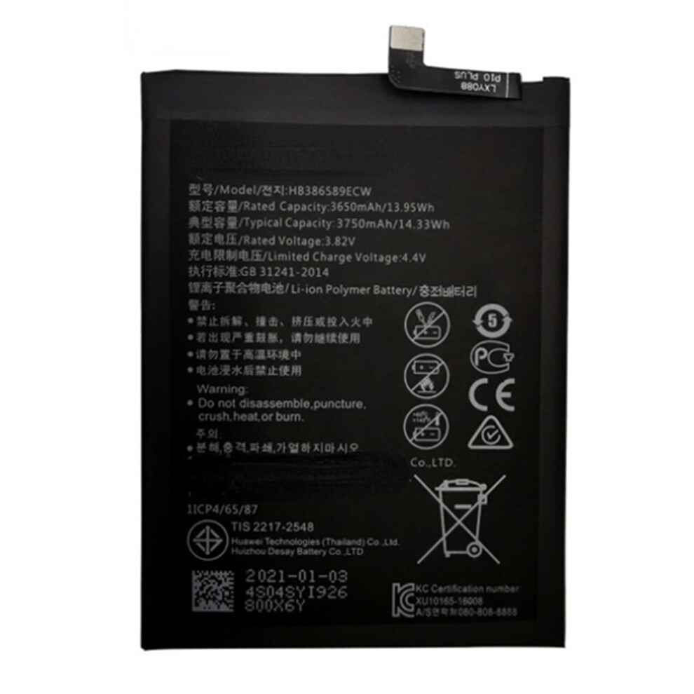 Battery Hb386589ecw 3.82V 3650Mah For Huawei P10 Plus/Mate/Nova/Honor 6914278198236