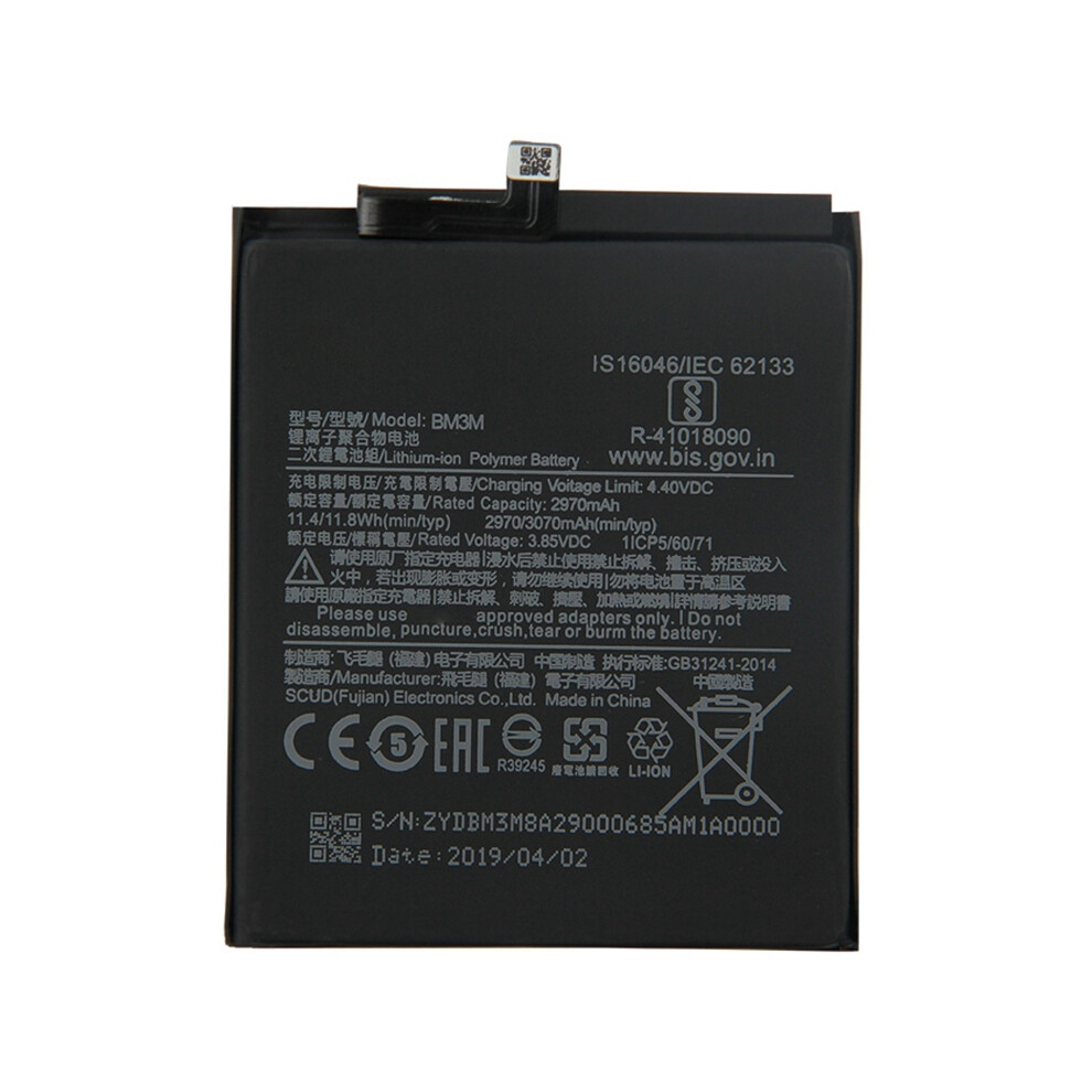 For Xiaomi Mi 9 Se 3.85V 2970Mah Rechargeable Lithium-Ion Polymer Battery Replacement Part (Encode: Bm3m) (Without Logo) 6914274718018