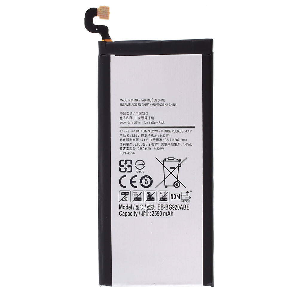 For Samsung Galaxy S6 3.85V 2550Mah Li-Ion Polymer Battery Replacement Part (Encode: Eb-Bg920abe) (Without Logo) 6914274386200
