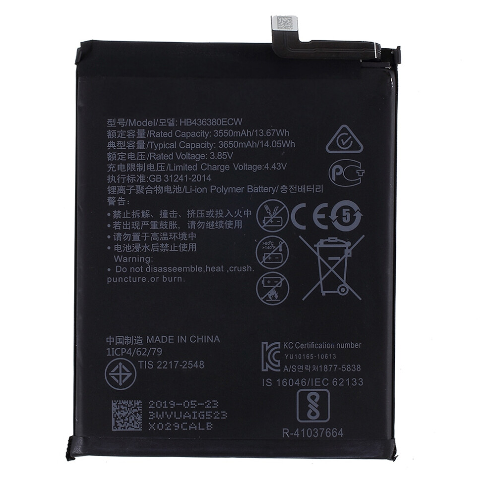 For Huawei P30 3.85V 3550Mah Rechargeable Li-Ion Polymer Battery Replacement Part (Encode: Hb436380ecw) (Without Logo) 6914272177466