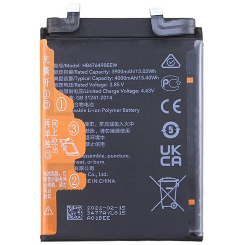 For Huawei Nova 9 Pro/Honor 50 Pro 3.85V 3900Mah Li-Polymer Battery Assembly Part (Without Logo) (Encode: Hb476490eew) 6914273996158