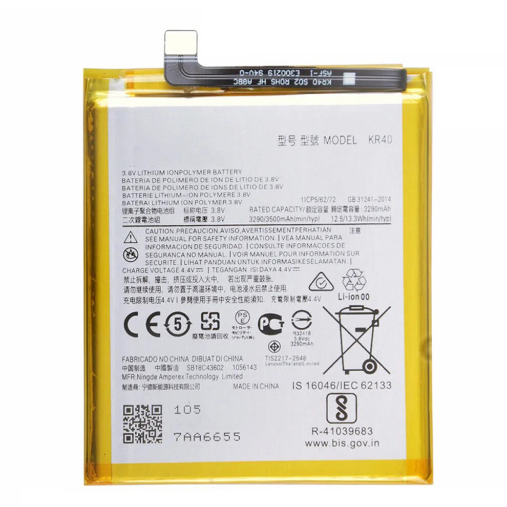 For Motorola One Vision/Action 3.8V 3290Mah Li-Polymer Battery Assembly Part (Without Logo) (Encode: Kr40) 6914279218841