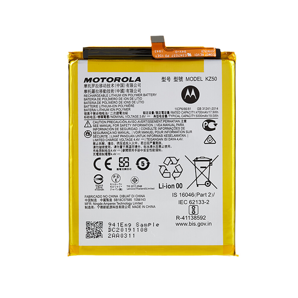 For Motorola Moto G8 Power 3.80V 4700Mah Li-Ion Polymer Battery Assembly Part (Encode: Kz50) 6914272478631