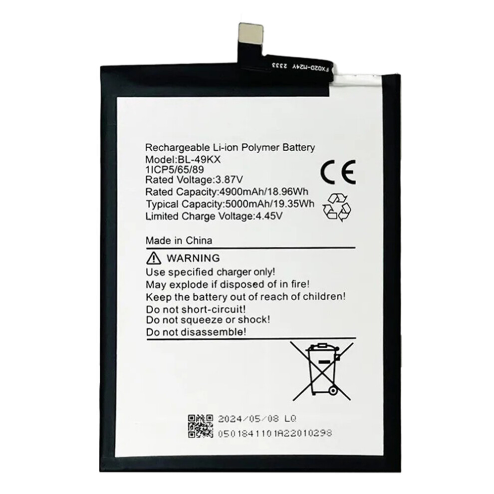 For Infinix Note 11/12 G96 4G/Note 12 4G X663 3.87V 4900Mah Li-Polymer Battery Assembly Part (Without Logo) (Encode: Bl-49Kx) 6914275260691