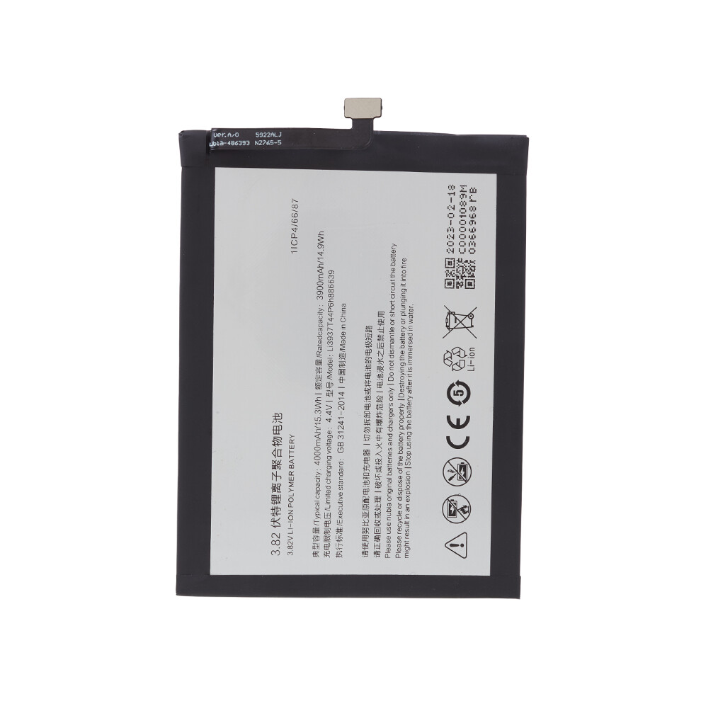 For Zte Nubia X/Nubia Magic Mars 3.85V 3900Mah Li-Ion Battery Assembly Part (Encode: Li3937t44p6h886639) (Without Logo) Red 6914279935007
