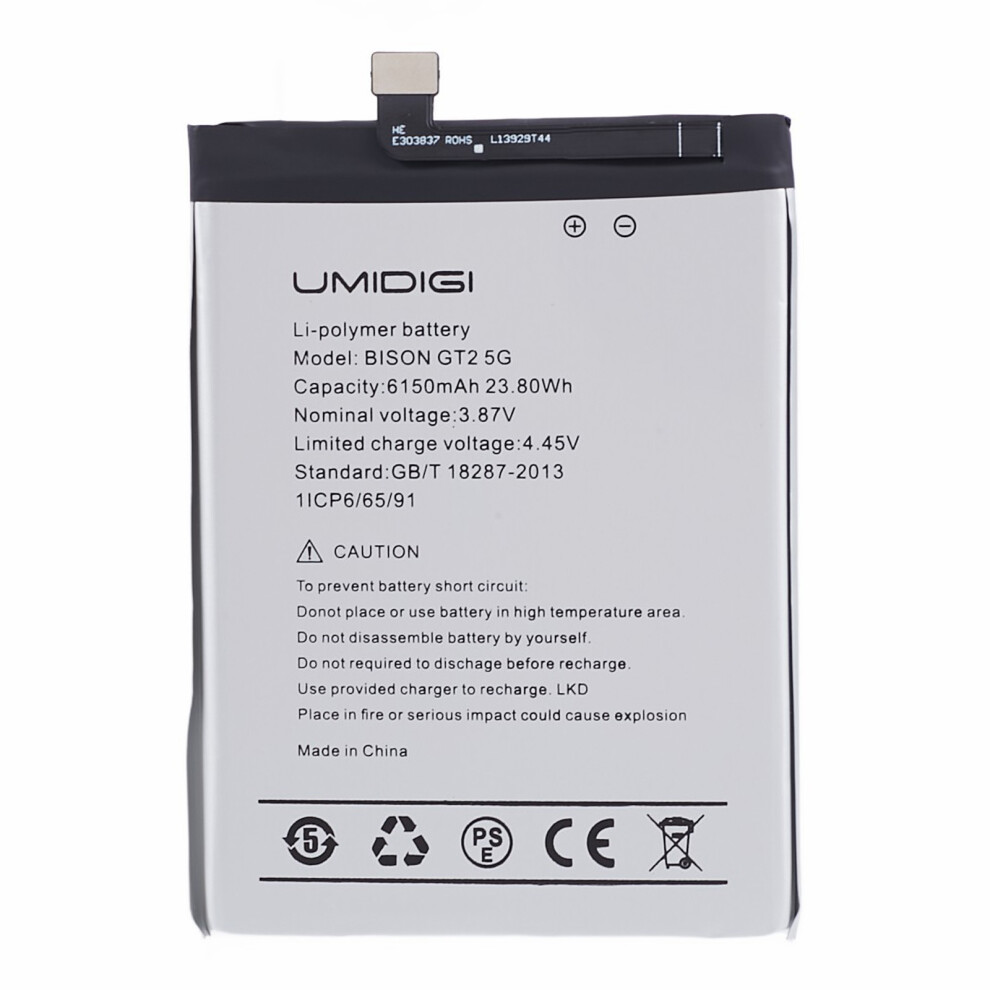 For Umidigi Bison Gt2 5G 3.87V 6150Mah Rechargeable Li-Polymer Battery Assembly Part 6914275133216