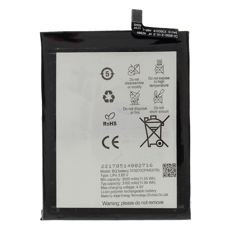 For Bq Aquaris X 3.85V 3000Mah Rechargeable Li-Ion Polymer Battery Replacement Part (Without Logo) 6914278783609