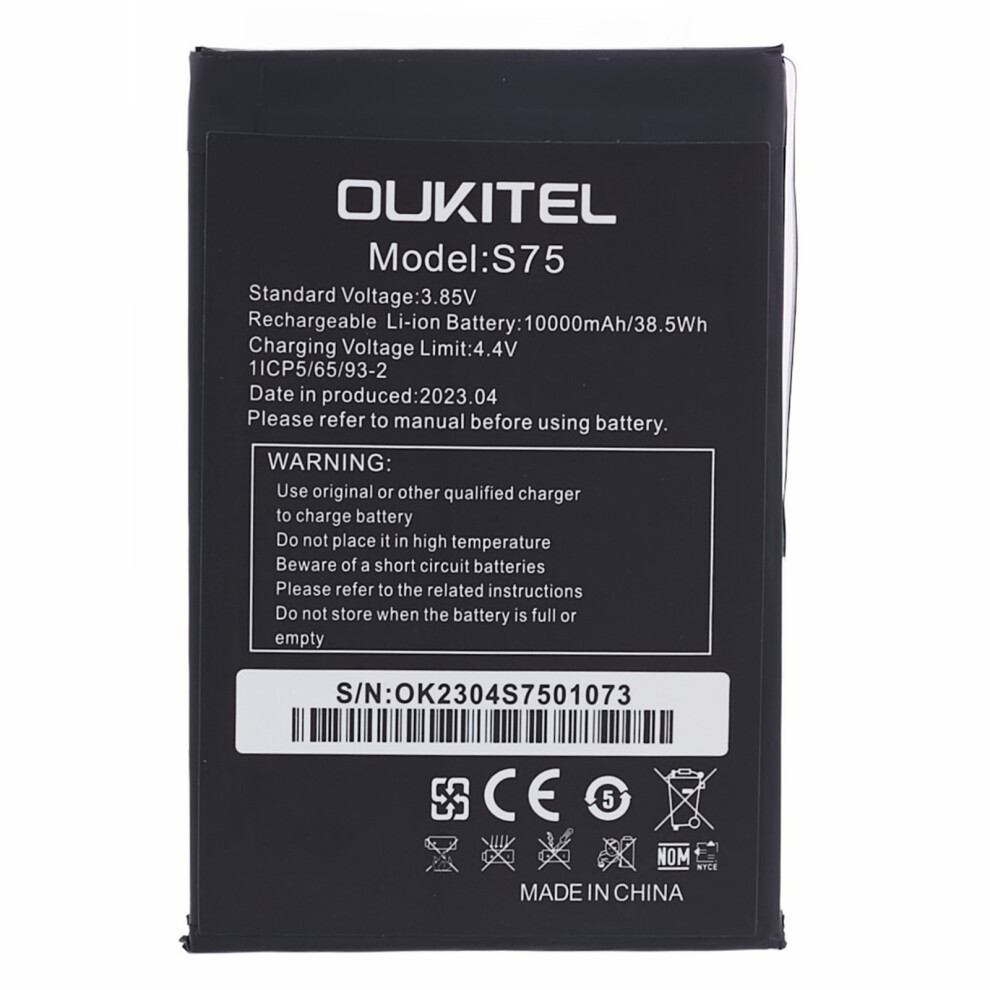 For Oukitel Wp6 3.85V 10000Mah Rechargeable Li-Polymer Battery Assembly Part (Encode: S75) 6914277569174