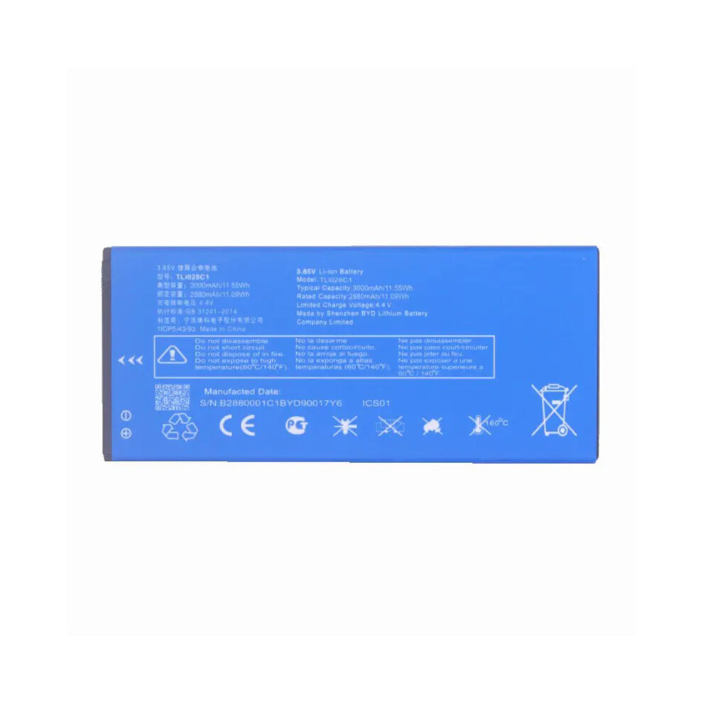 For Alcatel 1B (2020) 3.85V 3000Mah Li-Ion Battery Assembly Part (Encode: Tli028c1) (Without Logo) 6914276690329