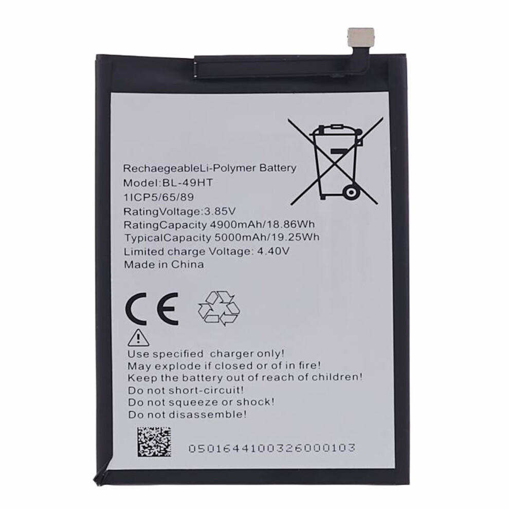 For Tecno Spark 6/Camon 16/16 Pro 3.85V 4900Mah Li-Ion Polymer Battery Assembly Part (Encode: Bl-49Ht) (Without Logo) 6914272936926