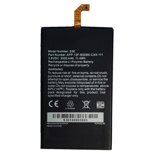 For Cat S30 3.85V 3000mAh Rechargeable Li-Polymer Battery Assembly Part (without Logo) 1