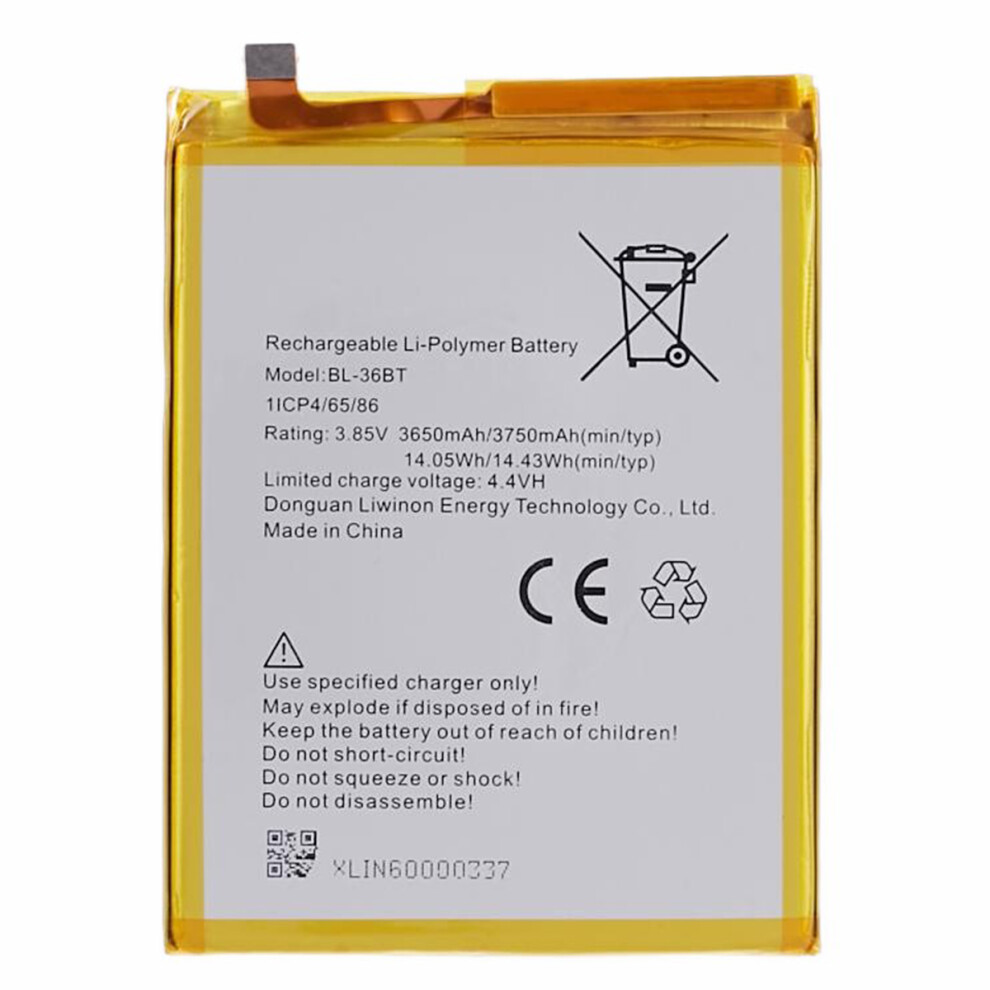 For Tecno Camon X/X Pro/11/11 Pro 3.85V 3650Mah Li-Ion Polymer Battery Assembly Part (Encode: Bl-36Bt) (Without Logo) 6914277790653