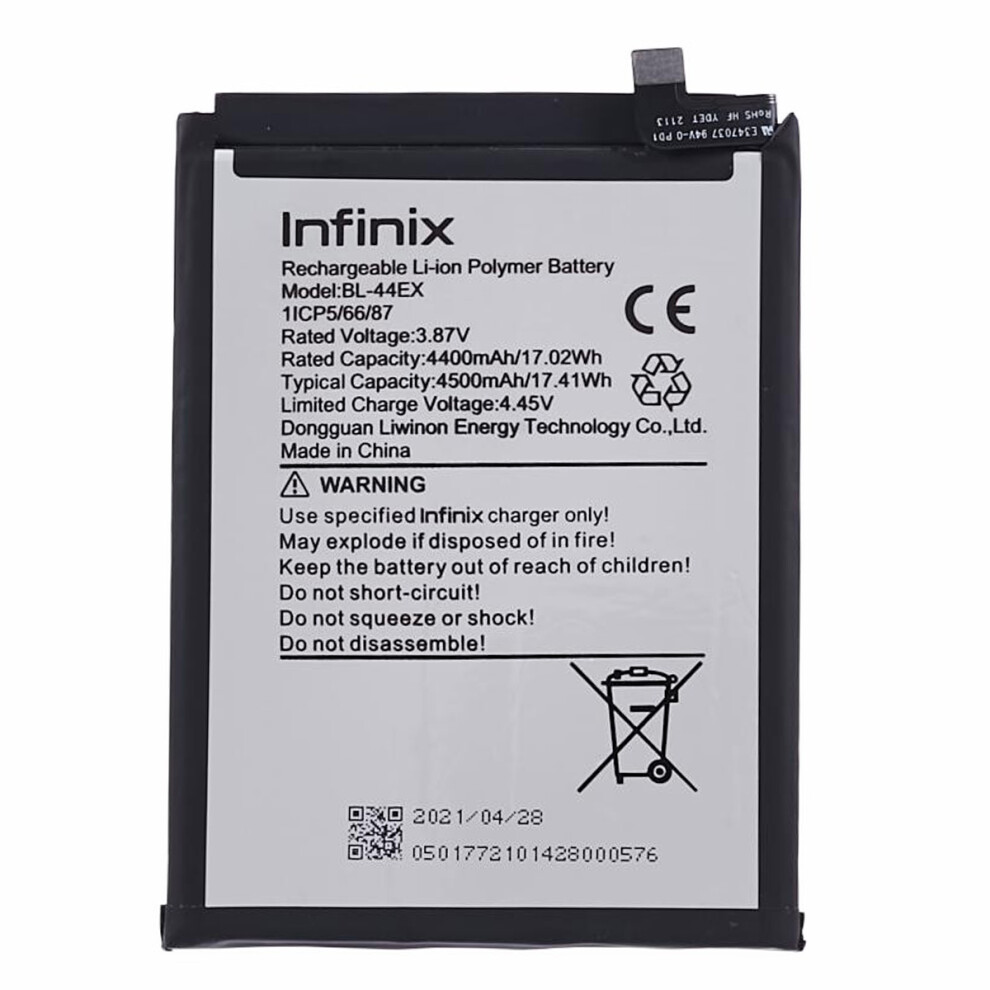 For Infinix Zero X/Zeno X Pro 3.87V 4400Mah Li-Ion Polymer Battery Assembly Part (Encode: Bl-44Ex) 6914272898446