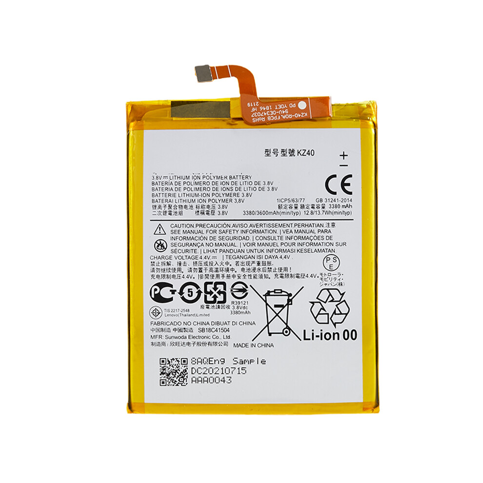 For Motorola Moto Z4 3.8V 3380Mah Li-Ion Battery Replacement Part,Encode: Kz40 (Without Logo) 6914270703919