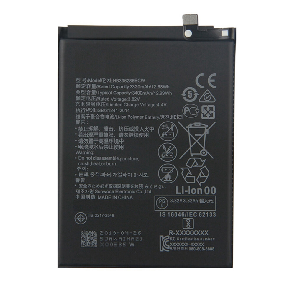 For Huawei Honor 10 Lite/P Smart/Honor 20I/20 Lite/P Smart+/Enjoy 9S 3.82V 3320Mah Battery Hb396286ecw 6914278863745