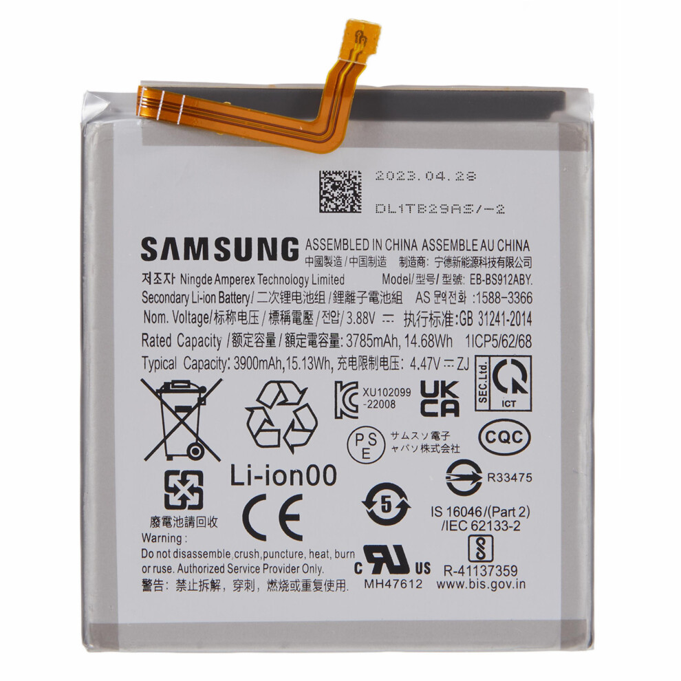 For Samsung Galaxy S23 Li-Ion Polymer Battery Assembly Part 3.88V 3785Mah (Encode: Eb-Bs912aby) 6914275899761