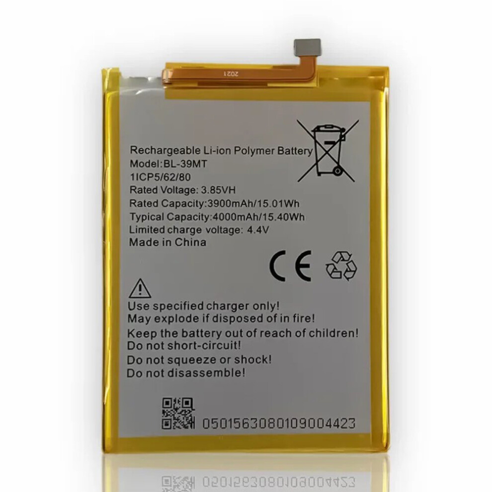 For TECNO Camon 15 Pro CD8 3.85V 3900mAh Li-Polymer Battery Assembly Part (Without Logo) (Encode: BL-39MT)