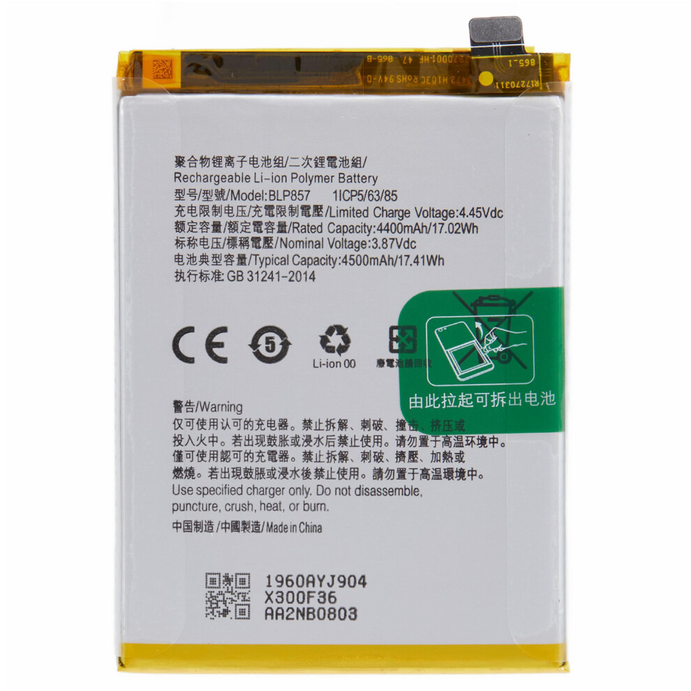 For Realme Gt Neo 3.87V 4400Mah Li-Ion Polymer Battery Assembly Part (Encode: Blp857) (Without Logo) 6914272513622
