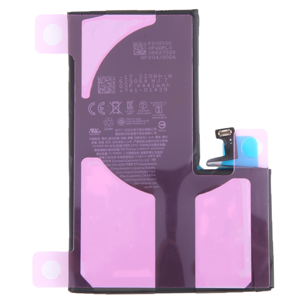 For Iphone 15 Pro Max Oem Rechargeable Li-Ion Battery With Battery Sticker 3.86V 4422Mah 6914278421136