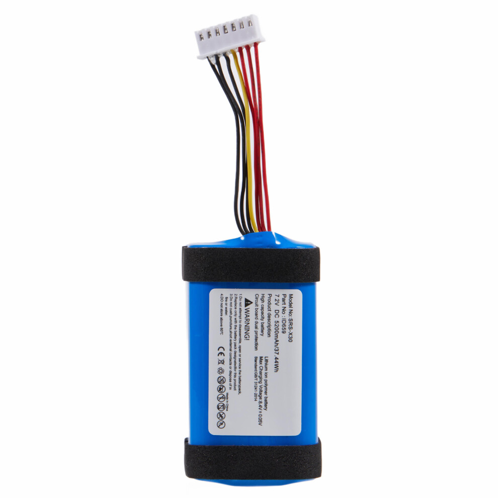 For Sony Srs-X30 7.2V 5200Mah Rechargeable Li-Polymer Battery Assembly Part (Encode: Id659) (Without Logo) 6914275224808