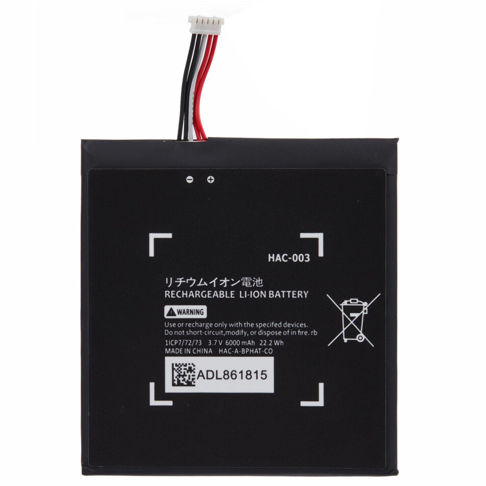 For Nintendo Switch (2017) 3.7V 6000Mah Rechargeable Li-Polymer Battery Assembly Part (Encode: Hac-003) (Without Logo) 6914276154500