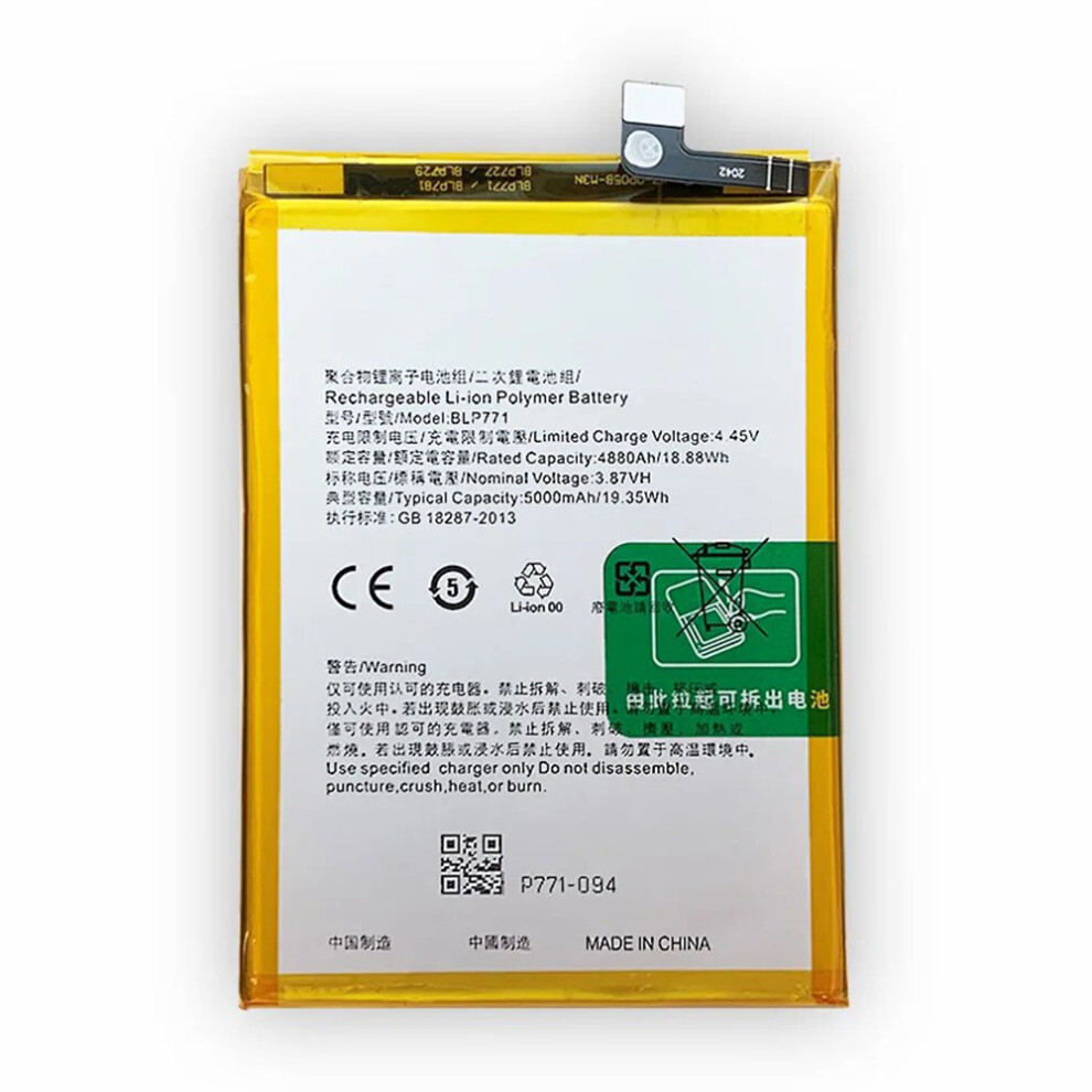 For Realme 6I/C25y 3.87V 4880Mah Li-Ion Battery Assembly Part (Encode: Blp771) 6914279455246