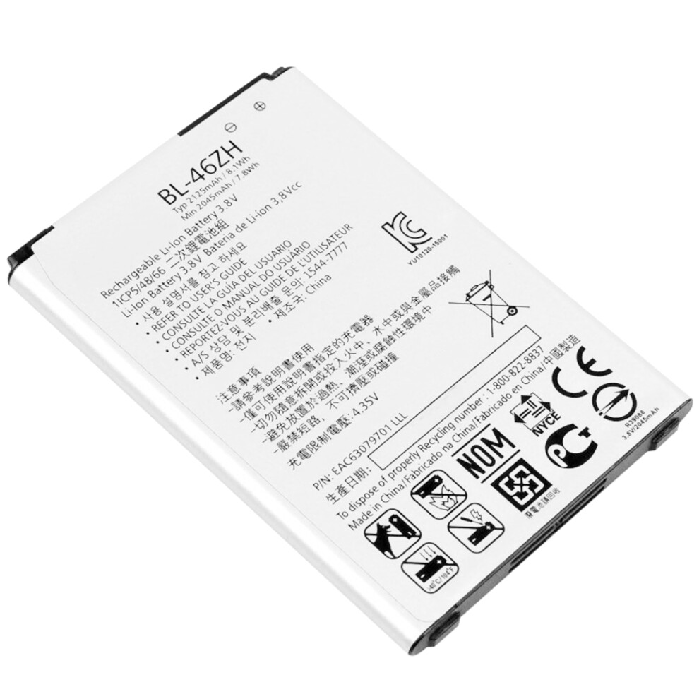 For Lg K7 (2016)/K8 (2016) 3.8V 2045Mah Rechargeable Li-Ion Battery Assembly Part (Encode: Bl-46Zh) (Without Logo) 6914272899900