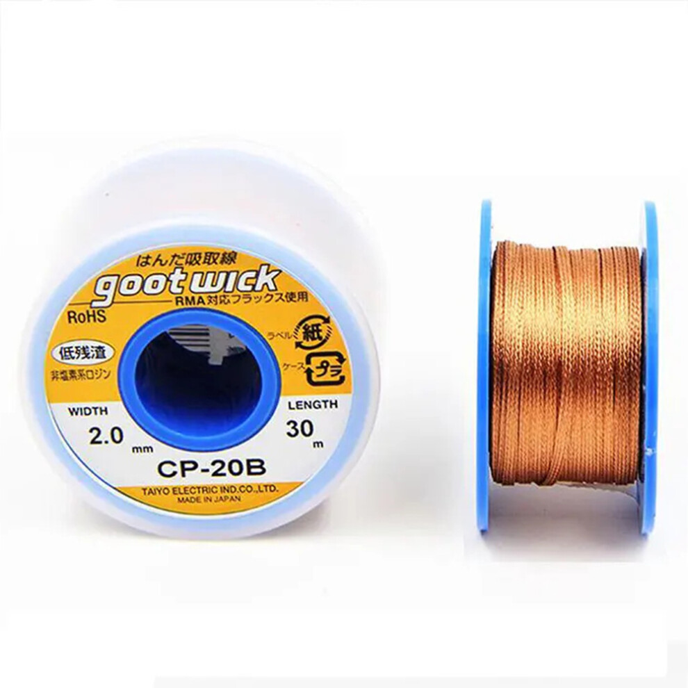 Gootwick Cp-20B Solder Wick 2.0Mm X 30M Desoldering Tin Wire For Electronic Repair/Soldering 6914270392267