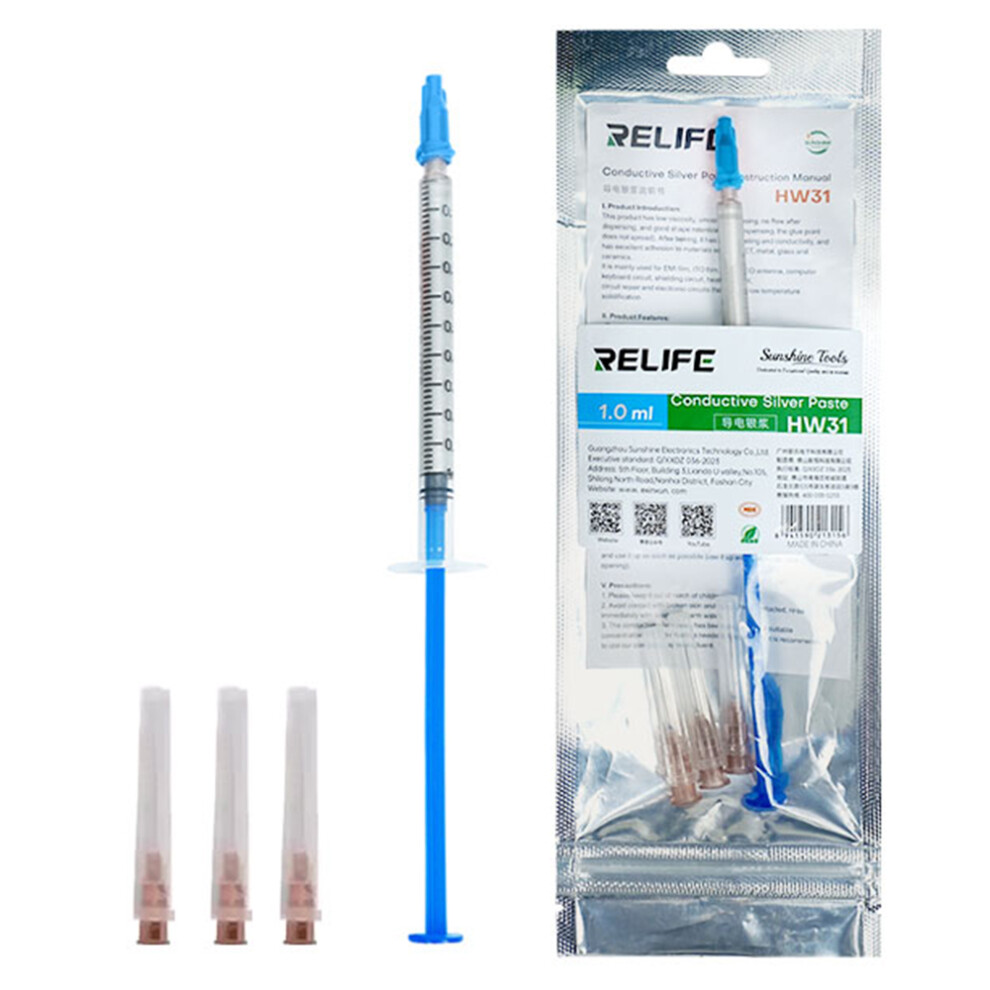 Relife Hw31 1.0Ml Conductive Paste For Ribbon Cable Phone Circuit Repair Silver 6914277312138
