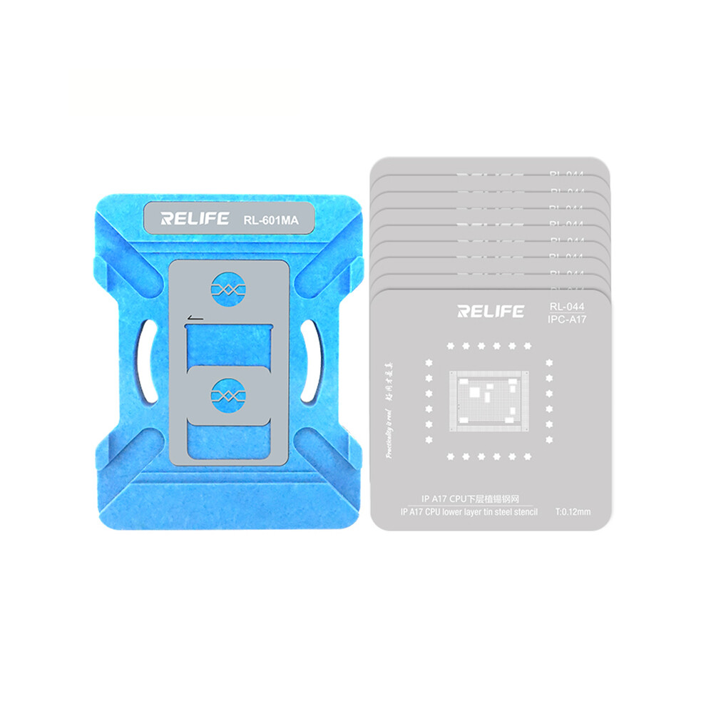 Relife Rl-601Ma A8-A15 Cpu Reballing Stencil Platform For Iphone 6-13 Pro Max Ic Chip Planting Tin Template Fixture 6914272408379