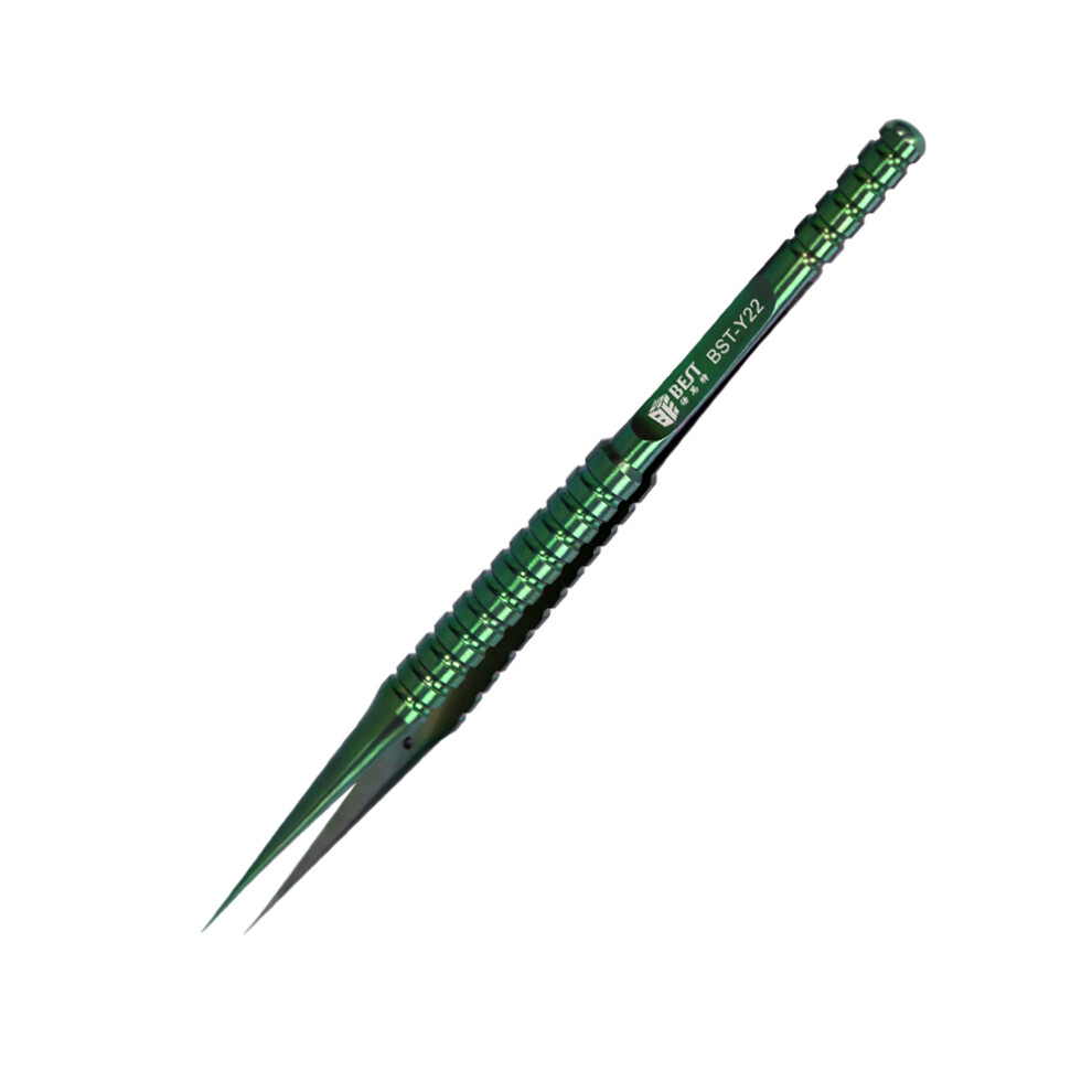 BEST BST-Y22 Titanium Alloy Fine Tip Straight Tweezers Electronic Device Repair Tool