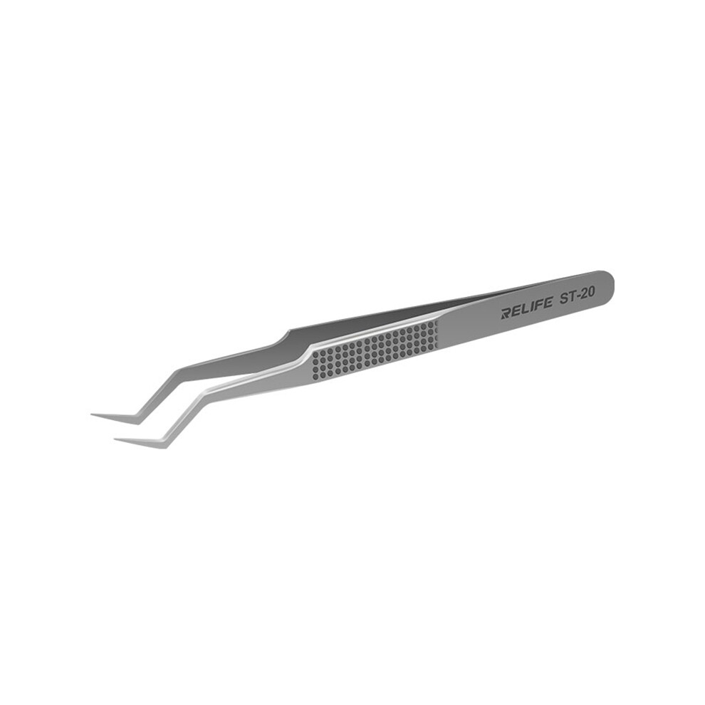 RELIFE ST-20 Chip Placement Tin Positioning Tweezers Anti-magnetic Adsorption Tweezers