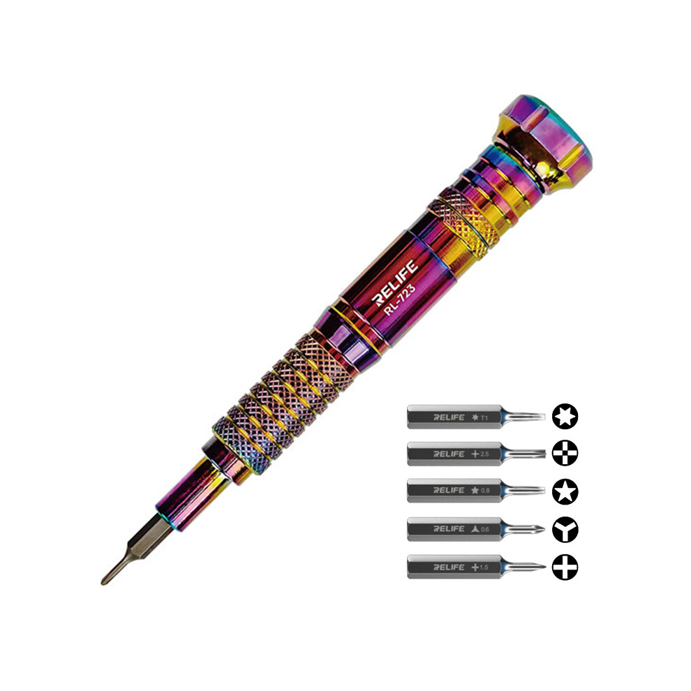 Relife Rl-723 5-In-1 Screwdriver With 5 Bits Phones Tablet Pc Opening Repair Disassemble Tools 6914273580180