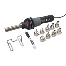 Adjustable Electronic Hot Air Gun LCD 220V 450W Degree Soldering Station with Recast 9 Nozzle