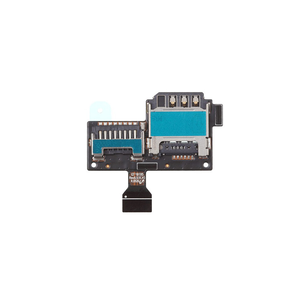 For Samsung Galaxy S4 Mini Lte I9195 Sim Card And Sd Card Reader Holder Contact Flex Cable Oem 6914277825980