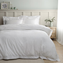 (Double, White) Bianca Lottie Embroidery Duvet Cover Set Floral Bedding Bed Set Quilt Cover