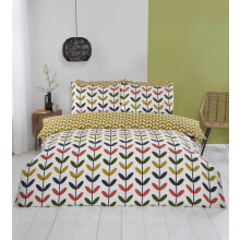 (Double, Multi) Jules Duvet Cover Set Reversible Leaves Bedding Bed Set Quilt Cover Nature Multi