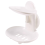 Portasapone doppio con ventosa forte per doccia e bagno (bianco) 1