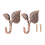 2 x Iron Leaf Shaped Curtain Tie backs Holders Wall Hooks Home Decor, Red Bronze 2