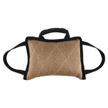 Dog Training Bite Tug Toy with 3 Handles Linen Pillow